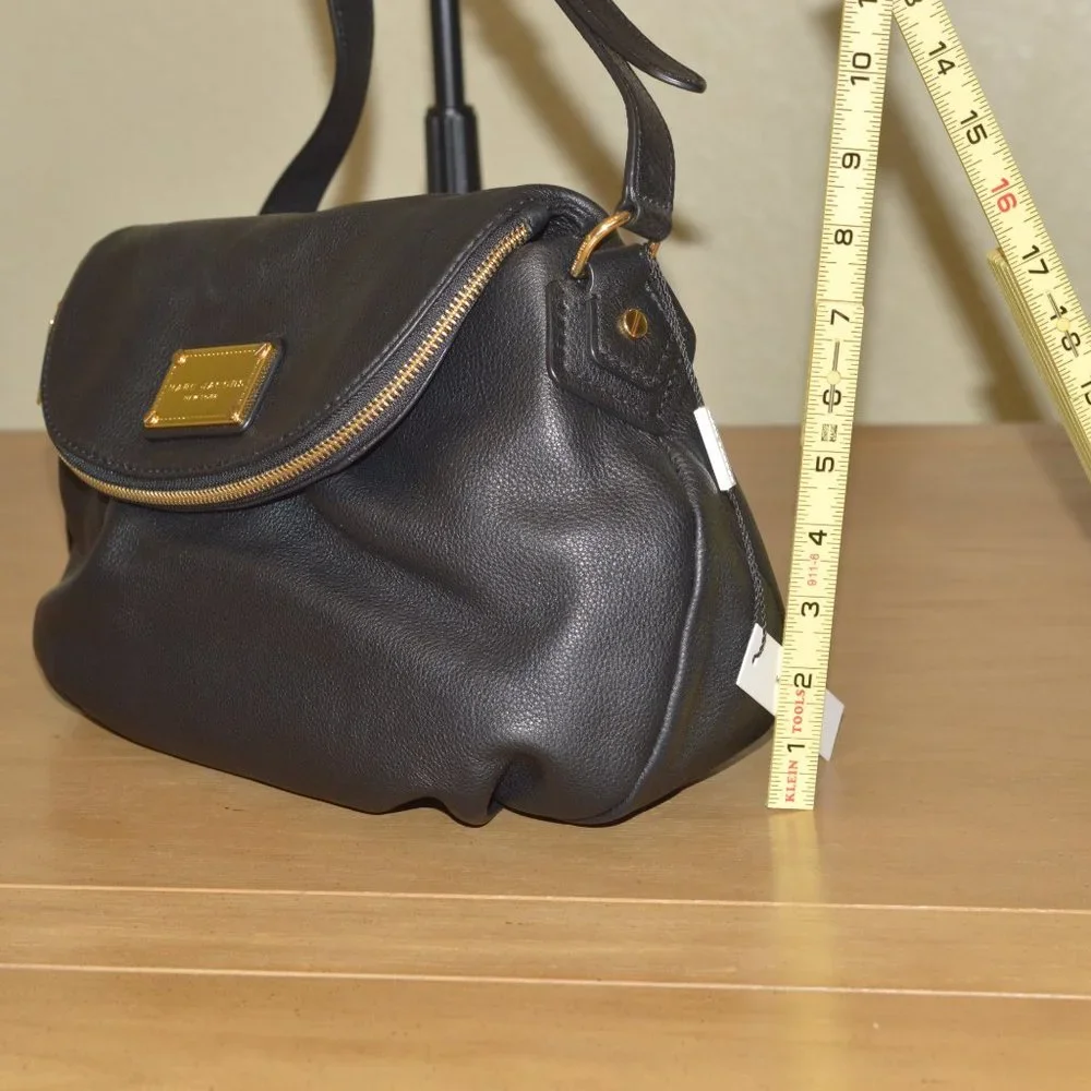 New Marc Jacobs New York Black Italian Leather Crossbody Bag NWT - Picture 3 of 12